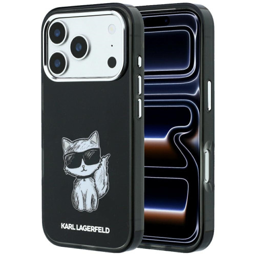 Etui Karl Lagerfeld IML Choupette Body Sketch Print MagSafe do iPhone 18 Pro Max / 17 Pro Max czarny