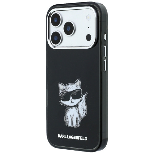 Etui Karl Lagerfeld IML Choupette Body Sketch Print MagSafe do iPhone 18 Pro Max / 17 Pro Max czarny