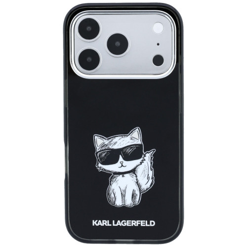 Etui Karl Lagerfeld IML Choupette Body Sketch Print MagSafe do iPhone 18 Pro Max / 17 Pro Max czarny