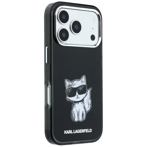 Etui Karl Lagerfeld IML Choupette Body Sketch Print MagSafe do iPhone 18 Pro Max / 17 Pro Max czarny