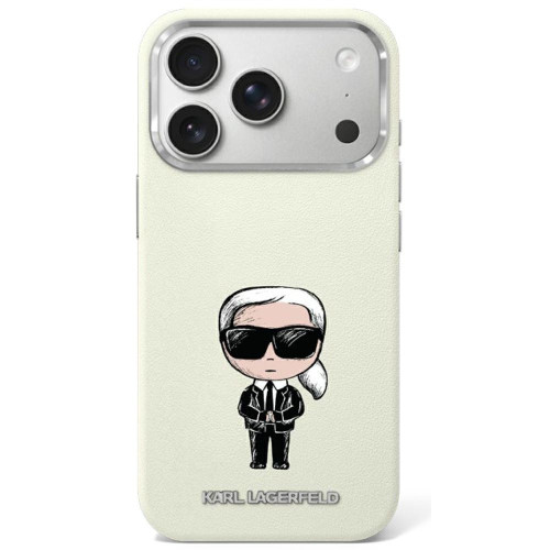 Karl Lagerfeld Smooth Ikonik Sketch MagSafe case for iPhone 18 Pro / 17 Pro beige