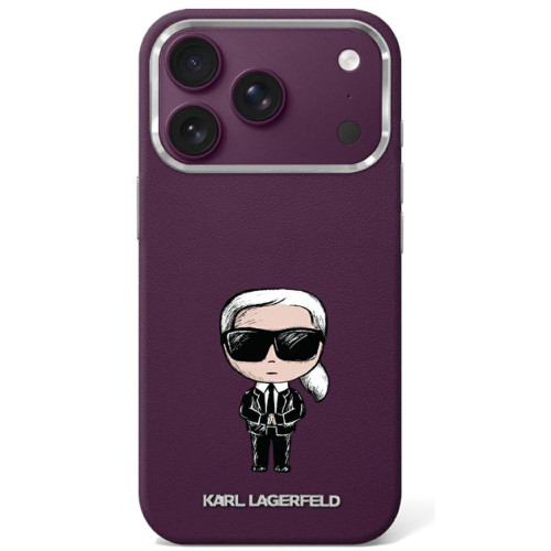 Karl Lagerfeld Smooth Ikonik Sketch MagSafe Case for iPhone 18 Pro / 17 Pro burgundy