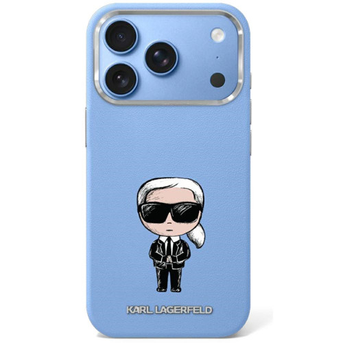 Karl Lagerfeld Smooth Ikonik Sketch MagSafe Case for iPhone 18 Pro / 17 Pro light blue