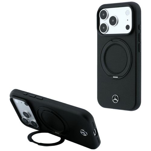 Mercedes Leather Case with Ring Stand MagSafe for iPhone 18 Pro / 17 Pro black