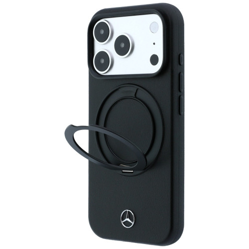 Mercedes Leather Case with Ring Stand MagSafe for iPhone 18 Pro / 17 Pro black
