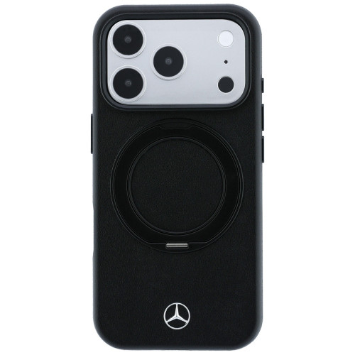 Mercedes Leather Case with Ring Stand MagSafe for iPhone 18 Pro / 17 Pro black