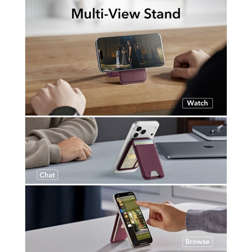 Esr Classic Rfid Magnetic Wallet Stand Magsafe Deep Burgundy, nézet 4