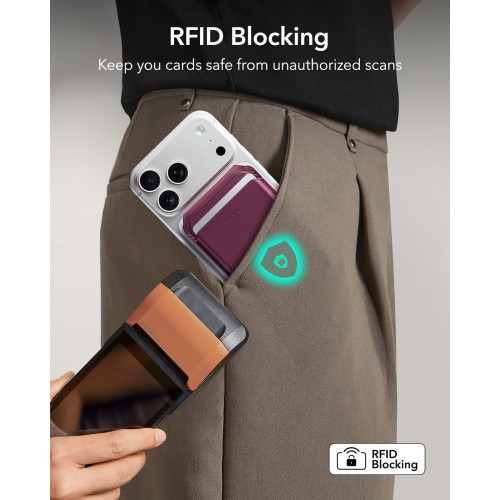Esr Classic Rfid Magnetic Wallet Stand Magsafe Deep Burgundy, Ansicht 6