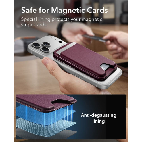 Esr Classic Rfid Magnetic Wallet Stand Magsafe Deep Burgundy, Ansicht 7
