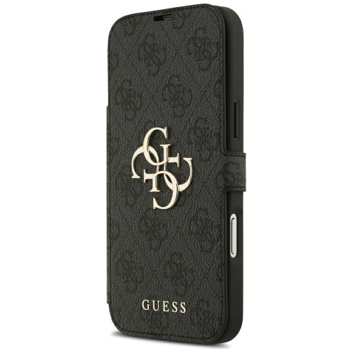 Etui Guess Book 4G Metal Logo do iPhone 18 Pro Max, otwarta klapka z kieszenią na karty