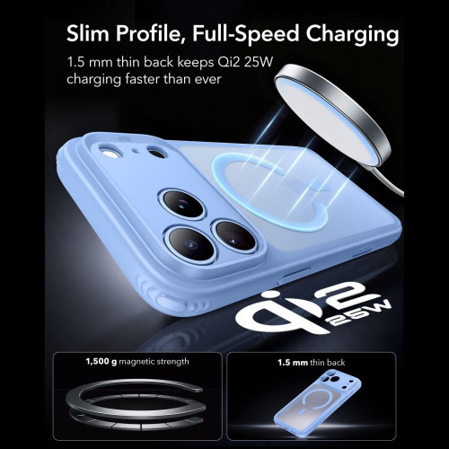 Esr Classic Hybrid Magsafe Iphone 17 Pro Max / 18 Pro Max Frosted Light Blue, pohled 5