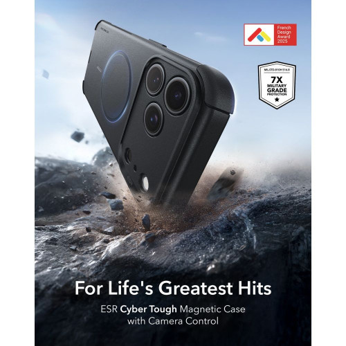 Esr Cyber Tough Magsafe Iphone 17 Pro Max / 18 Pro Max Black, widok 2