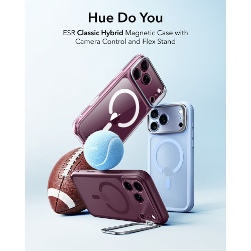 Esr Classic Hybrid Kickstand Magsafe Iphone 17 Pro Max / 18 Pro Max Frosted Deep Burgundy, widok 2