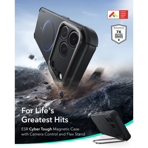 Esr Cyber Tough Kickstand Magsafe Iphone 17 Pro / 18 Pro Black, widok 2