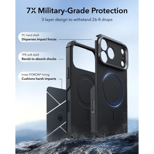 Esr Cyber Tough Kickstand Magsafe Iphone 17 Pro / 18 Pro Black, widok 3