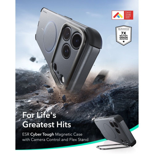 Esr Cyber Tough Kickstand Magsafe Iphone 17 Pro / 18 Pro Grey, widok 2
