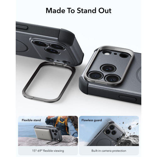 Esr Cyber Tough Kickstand Magsafe Iphone 17 Pro / 18 Pro Grey, widok 4