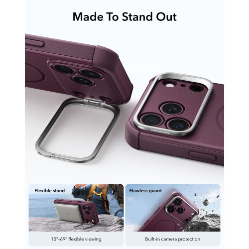 Esr Cyber Tough Kickstand Magsafe Iphone 17 Pro Max / 18 Pro Max Deep Burgundy, widok 4