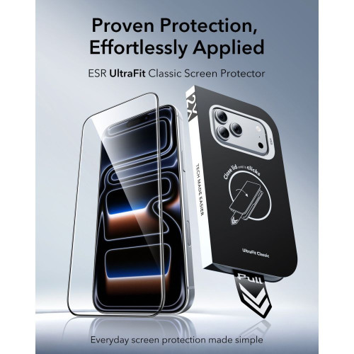 SzkŁo Hartowane Esr Ultrafit Classic Tempered Glass 2-pack Iphone 17 Pro / 18 Pro Black, widok 2