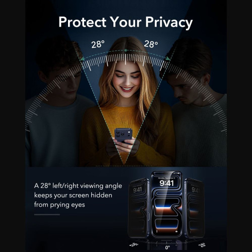 SzkŁo PrywatyzujĄce Esr Ultrafit Armorite Tempered Glass 2-pack Iphone 18 Pro Max Privacy, pohled 4