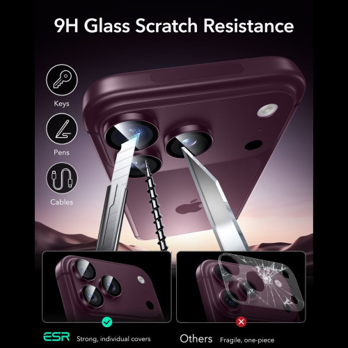OsŁona Na Aparat Esr Armorite Camera Protector Iphone 18 Pro / 18 Pro Max Deep Burgundy, widok 6