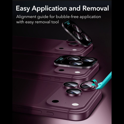 OsŁona Na Aparat Esr Armorite Camera Protector Iphone 18 Pro / 18 Pro Max Deep Burgundy, widok 7