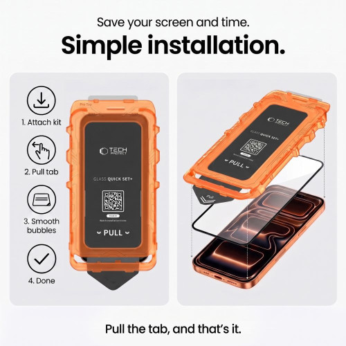 SzkŁo Hartowane Tech-protect Quick Set+ 2-pack Iphone 17 Pro / 18 Pro Black, view 8