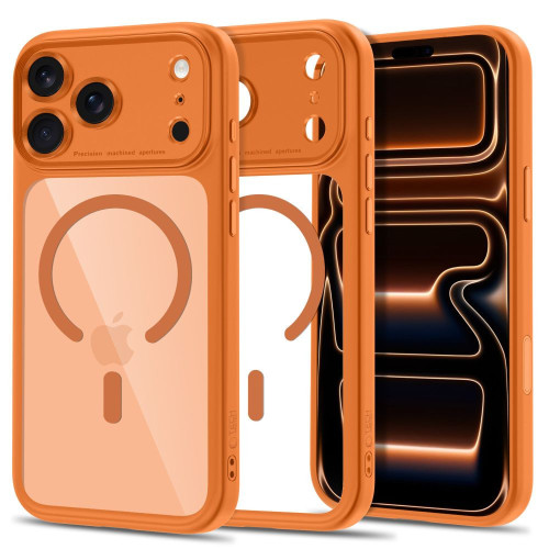 Tech-protect Magpeak Magsafe Cc Iphone 17 Pro Max / 18 Pro Max Cosmic Orange/clear