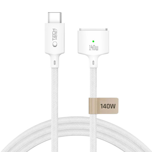 Tech-protect Mmc01 Ultraboost Magnetic Macbook Cable Usb-c To Magsafe 3 140w 300cm White