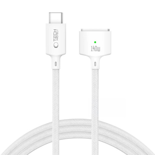 Tech-protect Mmc01 Ultraboost Magnetic Macbook Cable Usb-c To Magsafe 3 140w 300cm White, view 2