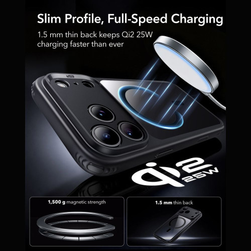 Esr Classic Hybrid Magsafe & Tempered Glass Iphone 17 Pro Max / 18 Pro Max Clear/black, widok 5