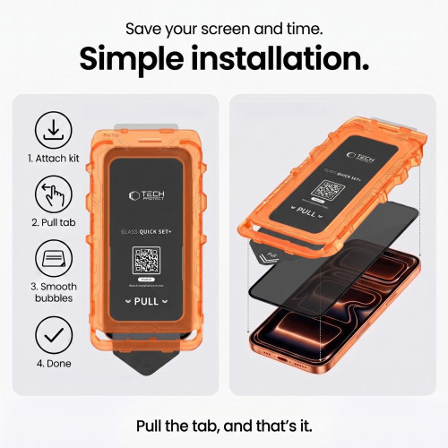 SzkŁo PrywatyzujĄce Tech-protect Quick Set Spy+ 2-pack Iphone 18 Pro Max Privacy, pohled 8