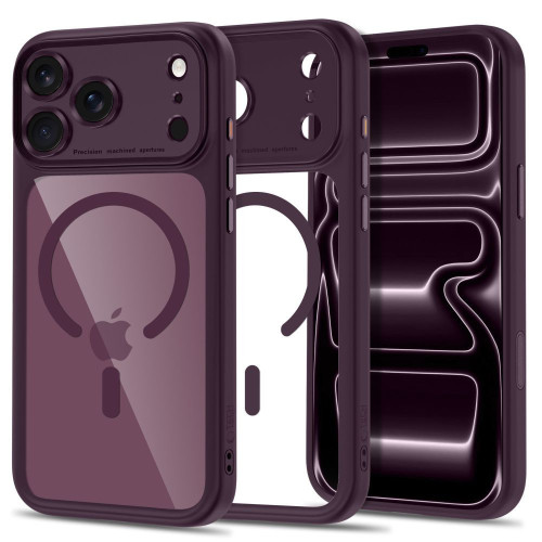 Tech-protect Magpeak Magsafe Cc Iphone 17 Pro Max / 18 Pro Max Dark Cherry/clear