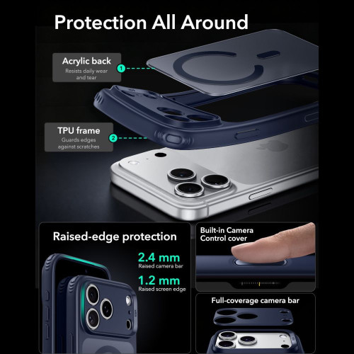 Esr Classic Hybrid Magsafe Iphone 17 Pro Max / 18 Pro Max Frosted Blue, view 4
