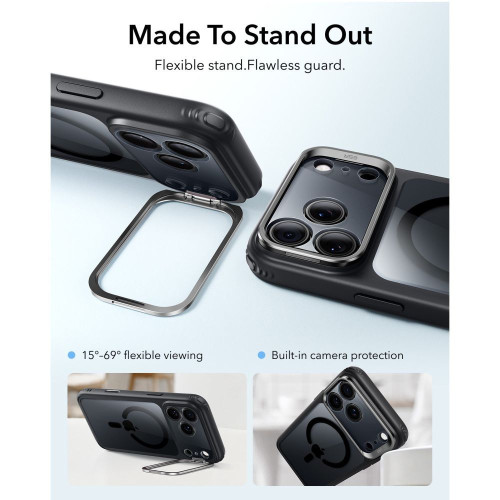 Esr Classic Hybrid Kickstand Magsafe Iphone 17 Pro Max / 18 Pro Max Clear/black, view 3