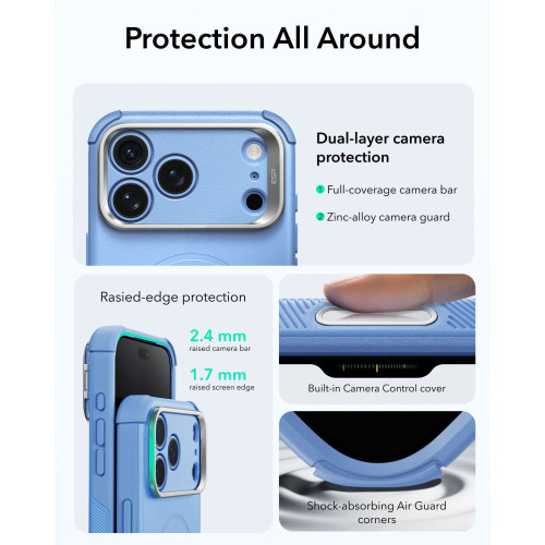 Esr Cyber Tough Kickstand Magsafe Iphone 17 Pro Max / 18 Pro Max Light Blue, view 5