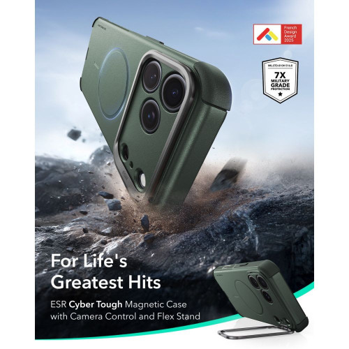 Esr Cyber Tough Kickstand Magsafe Iphone 17 Pro Max / 18 Pro Max Green, view 2