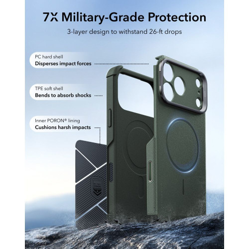 Esr Cyber Tough Kickstand Magsafe Iphone 17 Pro Max / 18 Pro Max Green, view 3