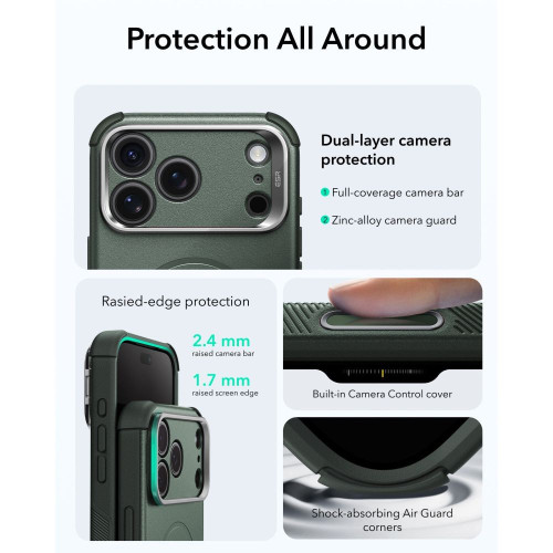 Esr Cyber Tough Kickstand Magsafe Iphone 17 Pro Max / 18 Pro Max Green, view 5