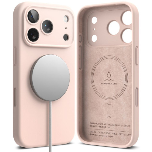 Ringke Silicone Magnetic Magsafe Iphone 18 Pro Pink Sand, widok 2