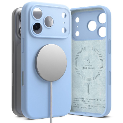 Ringke Silicone Magnetic Magsafe Iphone 18 Pro Light Blue