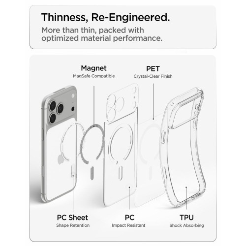 Spigen Ultra Hybrid Magsafe Iphone 17 Pro Max / 18 Pro Max Clear/white, pohled 8