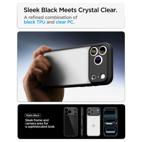 Spigen Ultra Hybrid Iphone 17 Pro / 18 Pro Matte Black, Ansicht 6