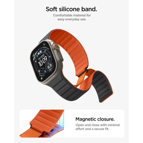 Spigen Athlex Air M Apple Watch 8 / 9 / 10 / 11 / Se / Ultra (44 / 45 / 46 / 49 Mm) Active Black/orange, view 7