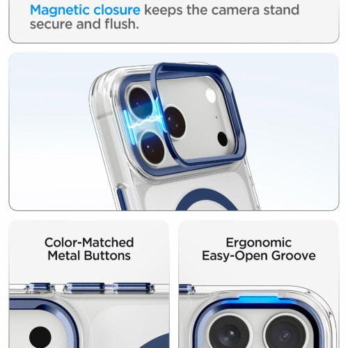 Spigen Ultra Hybrid Optik S Magsafe Iphone 17 Pro Max / 18 Pro Max Clear/deep Blue, pohled 7