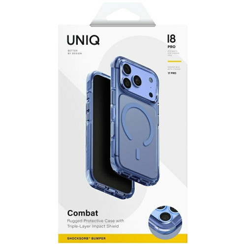 Etui UNIQ Combat do iPhone 18 Pro / 17 Pro Magclick Charging niebieski, Ansicht 7