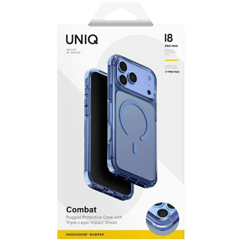 Etui UNIQ Combat do iPhone 18 Pro Max / 17 Pro Max Magclick Charging niebieski, Ansicht 7