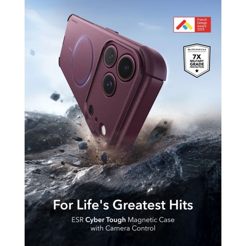 Esr Cyber Tough Magsafe Iphone 17 Pro Max / 18 Pro Max Deep Burgundy, view 2