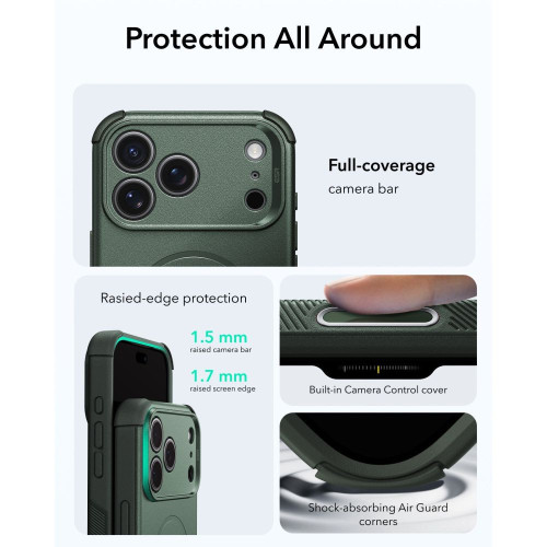 Esr Cyber Tough Magsafe Iphone 17 Pro Max / 18 Pro Max Green, view 3