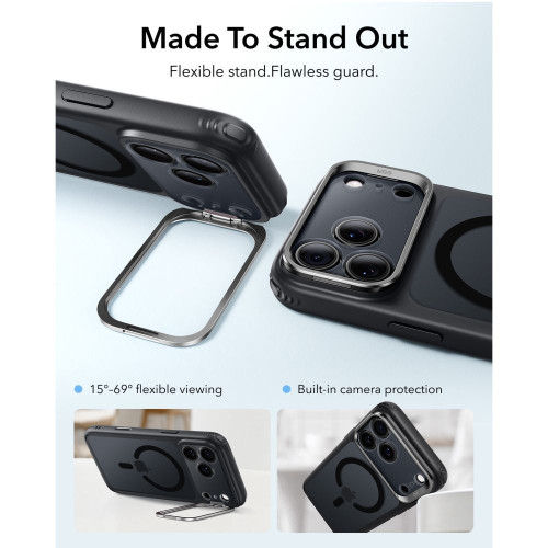 Esr Classic Hybrid Kickstand Magsafe Iphone 17 Pro / 18 Pro Frosted Black, view 3